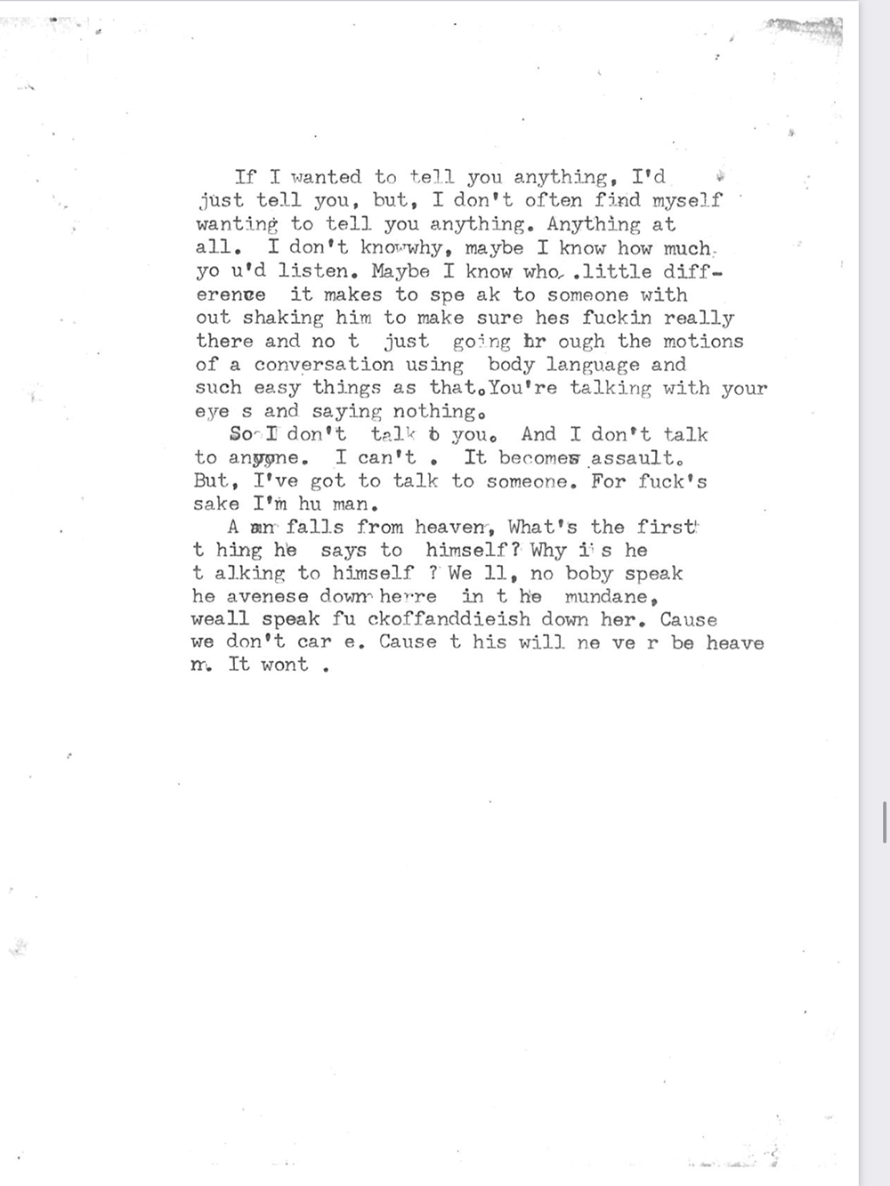 an image of typewritten text